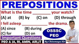 Preposition Practice Questions35 Important MCQ on PrepositionOSSSC PEO amp JARIAMINARIOSSC EXAMS [upl. by Flessel]