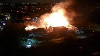 Drone captures Manor High School fire [upl. by Yuille434]