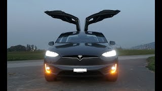 Tesla Model X  CRAZY LIGHTSHOW  Must see Full HD [upl. by Cob27]