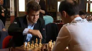 KNIGHT FORK QUEEN Magnus Carlsen vs Veselin Topalov  BLITZ CHESS 2017 [upl. by Luhem]