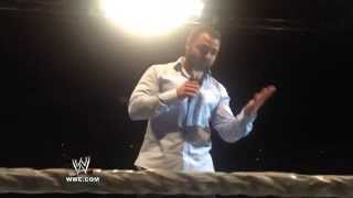 Santino Marella makes a careerrelated announcement at a WWE Live Event [upl. by Naitsyrk]