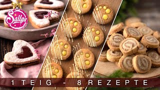 Plätzchen backen 1 Teig  8 Rezepte  Weihnachtsrezepte  Sallys Welt [upl. by Llenoj]