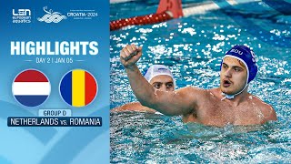 The Netherlands vs Romania Highlights  Group D  European Water Polo Championships 2024 [upl. by Tyre]