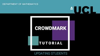 Crowdmark  Updating Students from Moodle [upl. by Ilehs145]