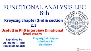 FUNCTIONAL ANALYSIS CHAPTER 2nd Section 23 [upl. by Elita]