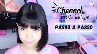 COMO CORTAR CHANEL COM FRANJA PASSO A PASSO FÁCIL  DICAS DA PAULA [upl. by Einahpit323]