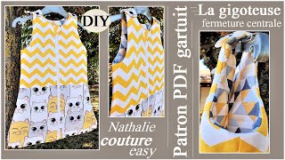 la gigoteuse 06 mois avec fermeture centrale patron PDF offert par Nathalie couture easy [upl. by Aliuqaj]