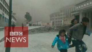 NEW Video shows moment earthquake hit Tibet  BBC News [upl. by Ycaj368]