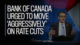 Bank of Canada urged to move aggressively on rate cuts [upl. by Enelram288]