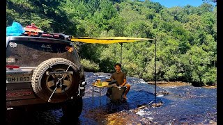 Offroad solo camping e muita erosão antes da cachoeira Tr4 trilha expedição IO Pinin overland [upl. by Teahan]