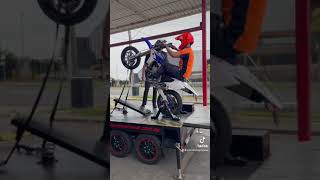 Yamaha WR450 long wheelie  Wheelie machine [upl. by Kcirej]