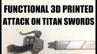 FUNCTIONAL 3DMG SWORDS 3D PRINT  ATTACK ON TITAN [upl. by Yleik]