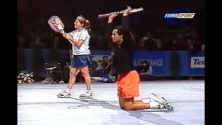 Monica SelesYannick Noah vs Martina HingisJimmy Connors Geneva 1996 EXO 💖 [upl. by Kcirej]