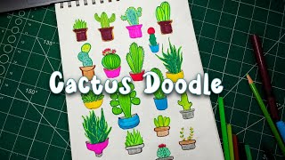 Cactus Doodle illustration🌵💚✏️ cactus doodle drawing [upl. by Richard]