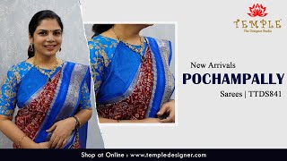 Pochampally Sarees  TTDS841Sale Price Rs 800  templedesignercom  sareelove [upl. by Zulaledairam]