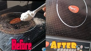 How To Clean Induction Cooktop  Cleaning Tips For Induction Stove  Telugu vlog [upl. by Camila]