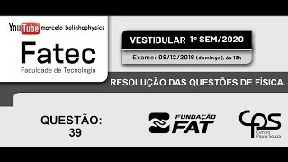 Resolução da prova de FÍSICA – FATEC – 2020 Questão39 [upl. by Ysac]