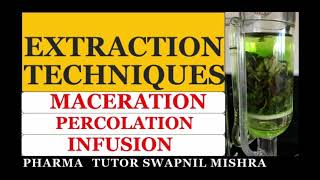 Extraction Techniques MacerationPercolationInfusion process Hindi ampEnglish extraction infusion [upl. by Kcirreg]