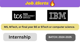 TCS Summer Internship 20242025  IBM internship 20242025  TCS IBM Jobs Internship [upl. by Saffian]