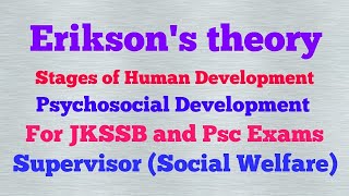 Eriksons theory and Stages of Development ll psychosocial Development [upl. by Liebman280]