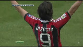 Filippo Inzaghi vs Novara Last Match for AC Milan 2012 [upl. by Mercer260]