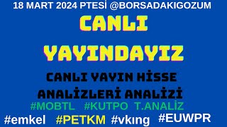 CANLI YAYIN CANLI YAYINDA ANALİ 19MART 2024 SALI BORSADAKIGOZUM AKENRMEDTRMAGENCATES [upl. by Alul]