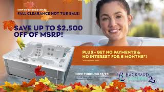 Fall Clearance Hot Tub Sale 2024  30 Second Commercial  Backyard Leisure [upl. by Ecnerual]