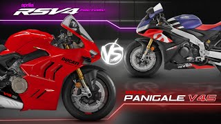 2022 Ducati Panigale V4S vs 2022 Aprilia RSV4 Factory 1100 ┃Italian Superbike Spec Comparison [upl. by Derdlim]