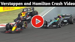 Max Verstappen and Lewis Hamilton crash  Hungarian Grand Prix  f1 [upl. by Aihsyla]