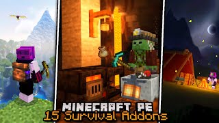 15 Useful Minecraft PE Survival AddonsMods To Improve 118 Gameplay [upl. by Aivonas674]