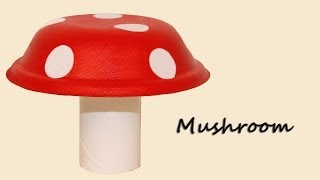 Paper plate mushroom craft [upl. by Atirys]