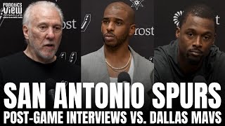 Chris Paul Harrison Barnes amp Gregg Popovich React to San Antonio Spurs Debuts Loss vs Dallas [upl. by Griseldis670]