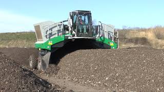 Komptech Topturn X55 Compost Windrow Turner  MSW Fines Processing [upl. by Oznohpla]