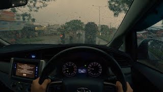 Relaxing video of driving in the rain for sleep work study [upl. by Elleval491]