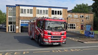 CREW ARRIVING Wellington Retained Pump Turnout  Shropshire Fire amp Rescue Service [upl. by Ahseenal14]