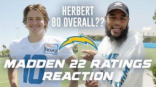 Chargers React to Their Madden 22 Ratings  LA Chargers [upl. by Ahtis449]