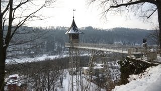 BAD SCHANDAU  PERSONENAUFZUG im Winter 2013  HD [upl. by Rasec139]