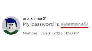 This Roblox Player LEAKED Their Password [upl. by Ekle733]