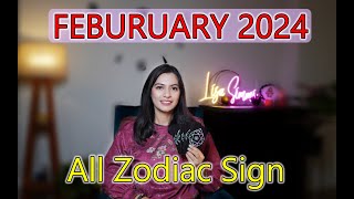 FEBRUARY 2024 Horoscope   February 2024 Monthly Prediction All 12 RashiZodiac Tarot [upl. by Carbo]