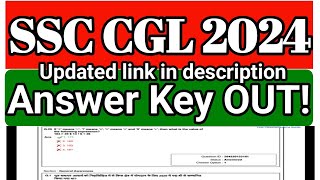 SSC CGL 2024 ANSWER KEY OUT [upl. by Solohcin599]