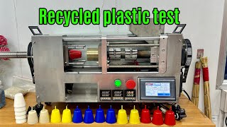 Mini injection molding machine for recycled plastic test [upl. by Macdougall690]