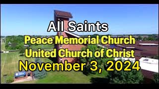 Peace Memorial Church UCC  11324 Worship Service [upl. by Robinet]