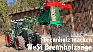 Brennholz machen  WeSt Brennholzsäge im Einsatz [upl. by Wadell]