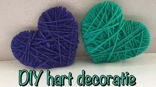 DIY VALENTIJN DECORATIE HARTJES van karton en wol knutselen  DIY DECO HEARTS craft [upl. by Saenihp486]