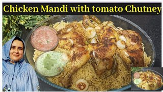 Chicken Mandi Arabic Rice recipe Chicken Mandi with special tomato RecipeBohraRecipe [upl. by Anawak]