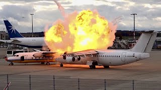 Plane Explodes At Airport [upl. by Eisdnyl]