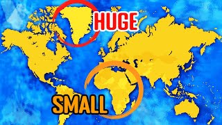 Mercator Projection Explained Why Does Greenland Look So Big On A World Map [upl. by Ardnekat671]