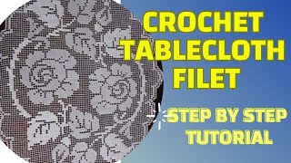 StepbyStep GuideHow to Make a Filet Crochet TableclothquotFilet Easy Tutorial for BeginnersquotPart 29 [upl. by Enimassej540]