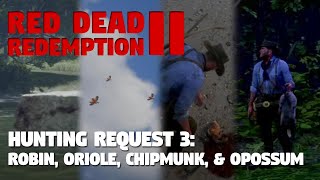 ROBIN ORIOLE CHIPMUNK AND OPOSSUM ► Red Dead Redemption 2 Gameplay  Hunting Request 3 PS4 Pro [upl. by Igig]