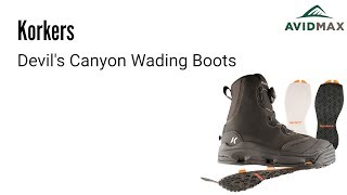 Korkers Devils Canyon Wading Boots Demonstration and Review  AvidMax [upl. by Nowujalo]